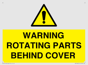 WARNING ROTATING PARTS BEHIND COVER